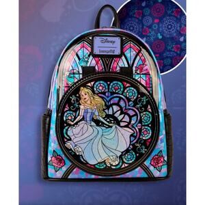 Loungefly Disney Princess Stained Glass Sleeping Beauty Aurora Mini Backpack NWT